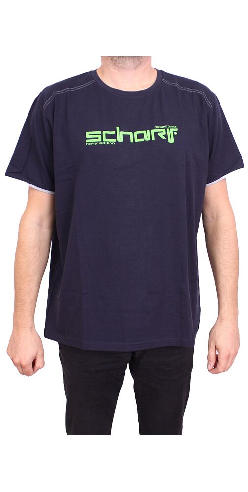 Pohodlné pánské tričko Scharf SFZ23054 navy-zelená