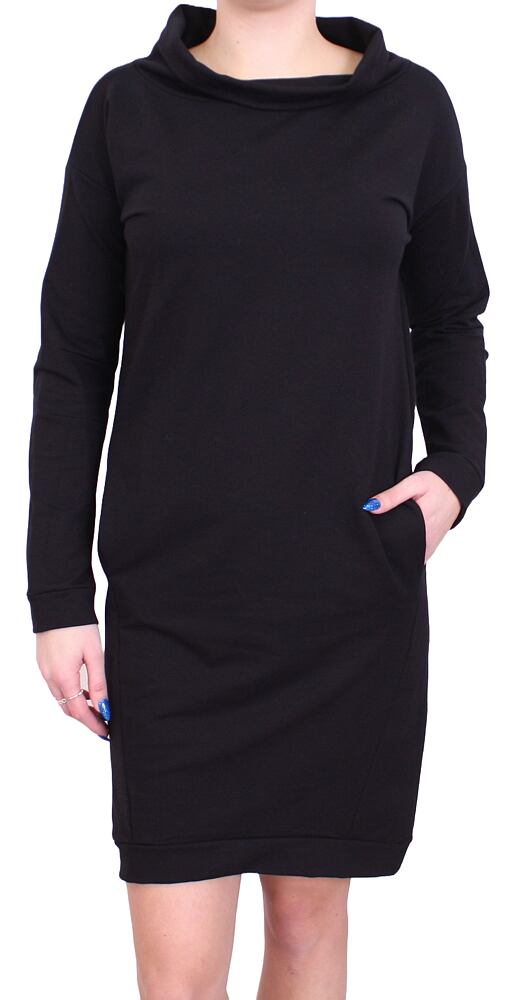 Pohodové mikinové šaty pro ženy Pleas 180778 černá