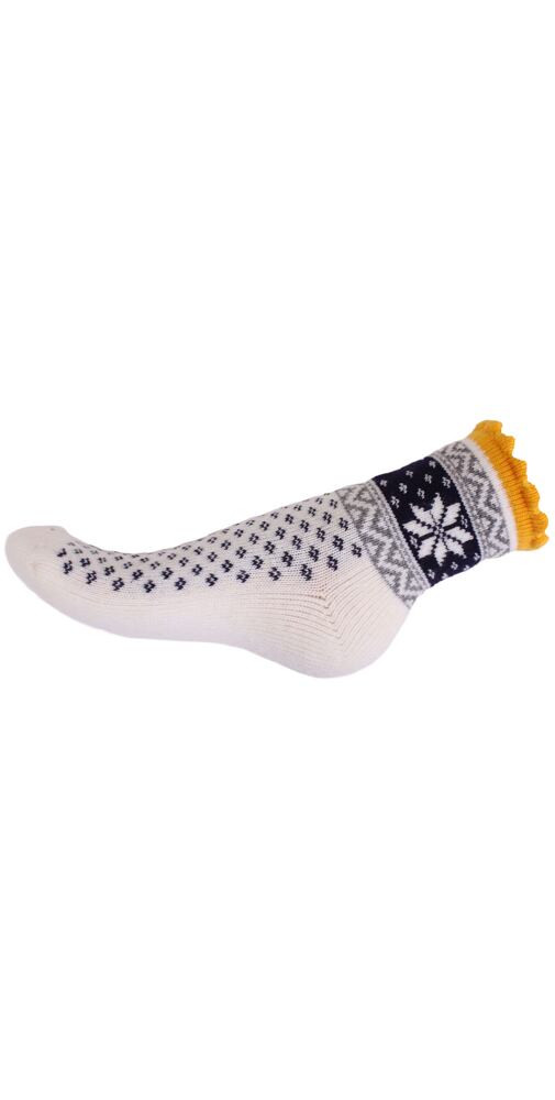 Ponožky s ovčí vlnou merino Matex M768 Picot cream