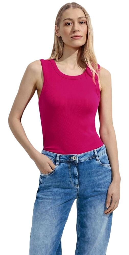 Dámské žebrované tílko na široká ramínka Cecil 321112 pink sorbet
