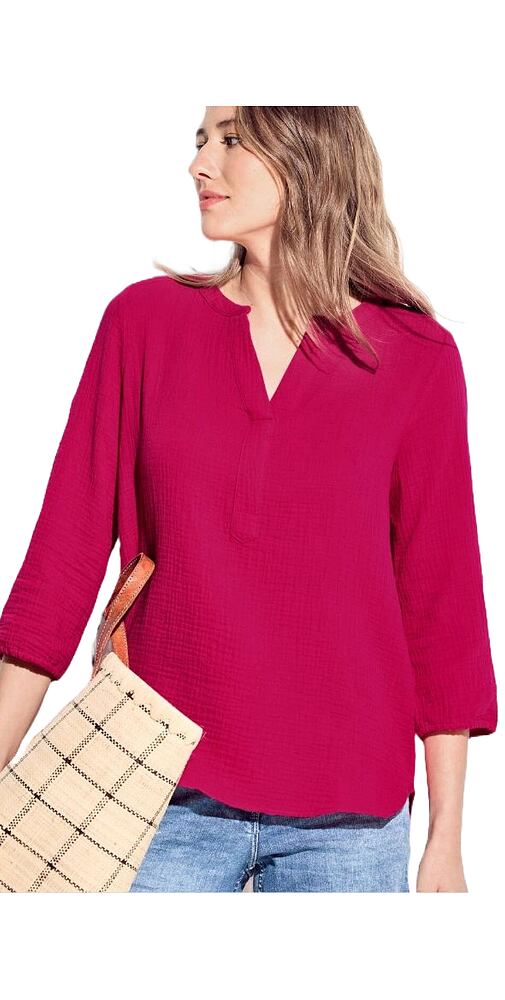 Mušelínová dámská košile s krátkým rukávem Cecil 344669 pink sorbet