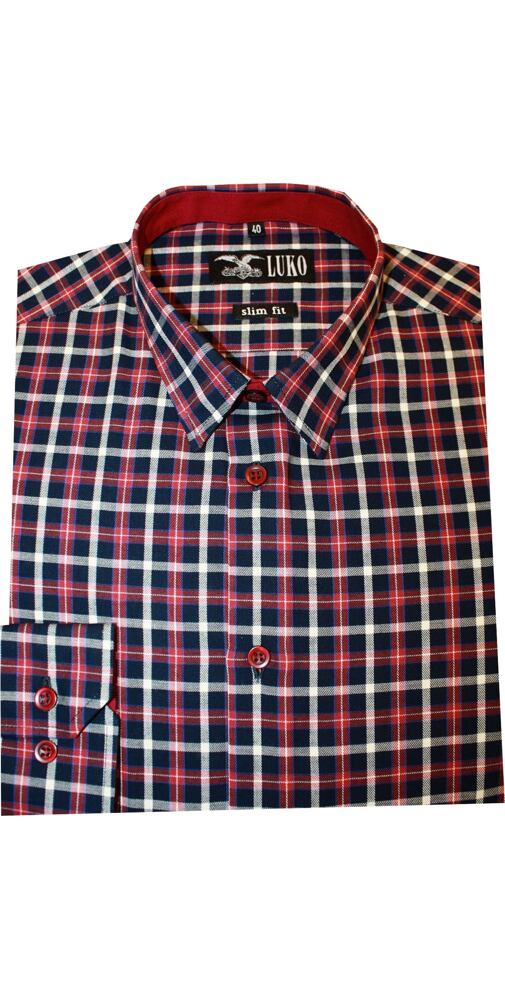 Pánská košile Luko SlimFit 5446 - červená kostka