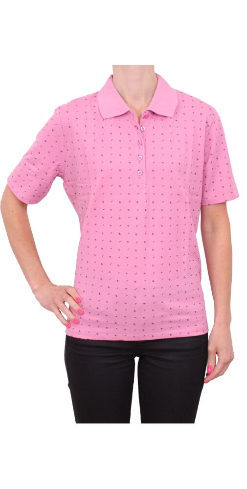 Pink polokošile s krátkým rukávem 