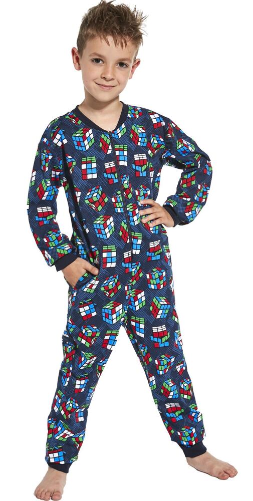 Overal pro kluky na spaní Cornette Kids Cubes navy
