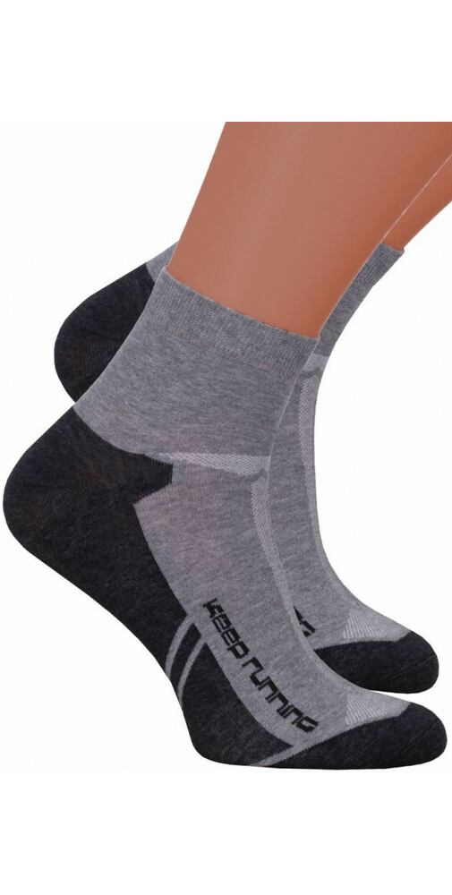 Kotníčkové ponožky pro muže Steven 211054 šedé