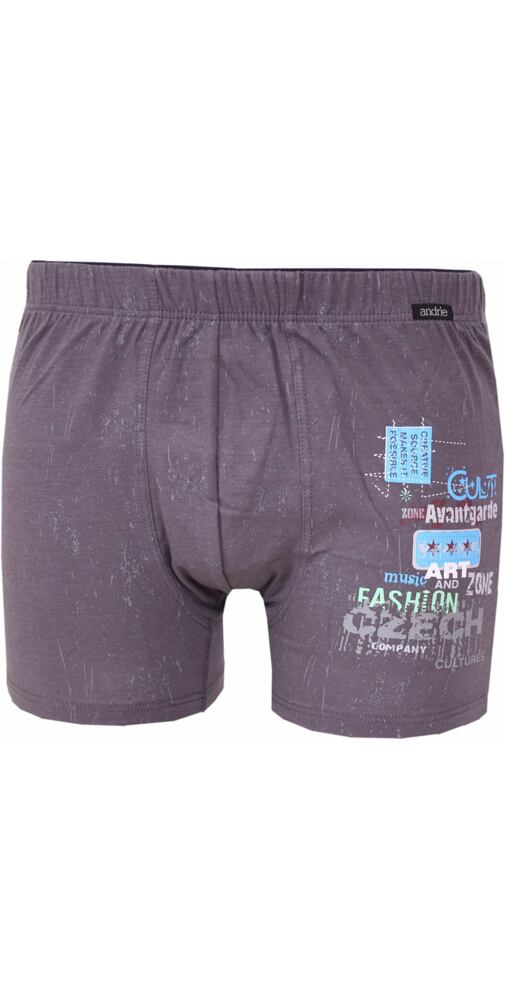 Pánské boxerky s potiskem Andrie PS 5588 grafit