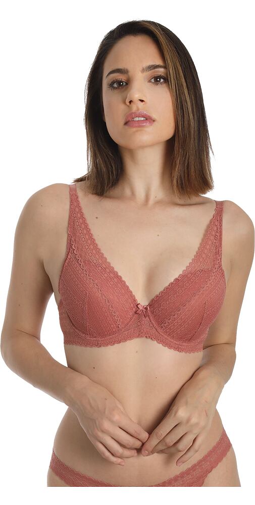 Dámská krajková podprsenka Sassa 25369 rosewood