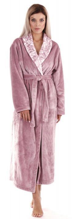 Dámský župan z flanel fleece Vestis Flora šál lila Uni