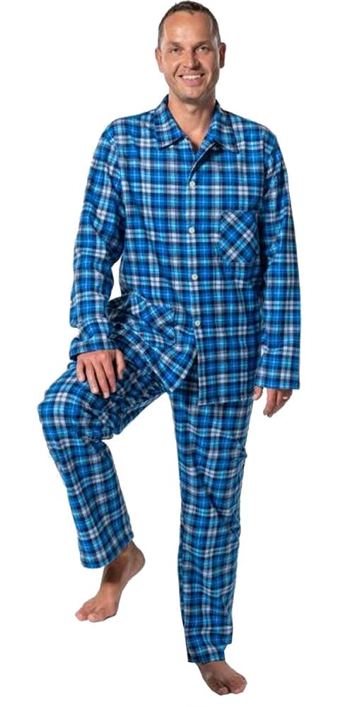 Flanelové pyžamo Luiz Jirka -  modrá kostka