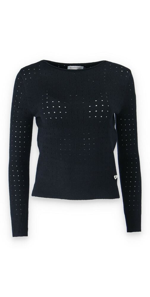 Trendy svetr s kulatým výstřihem pro ženy GJ90009D černý