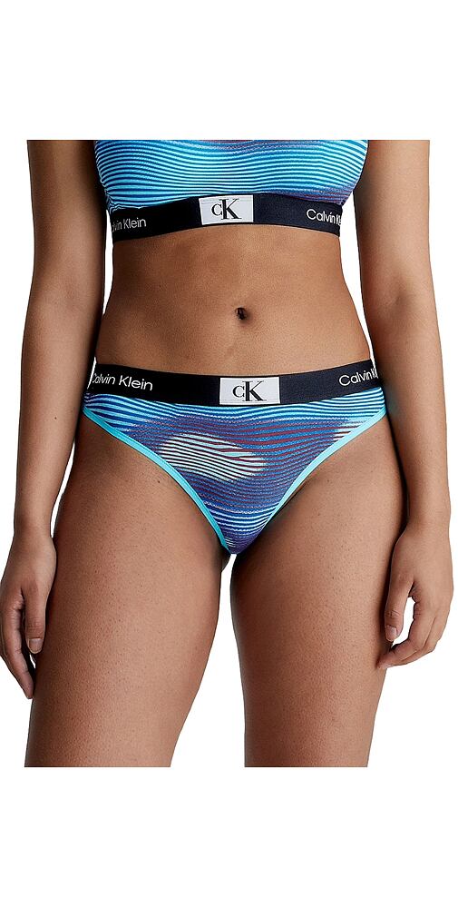 Tanga Calvin Klein QF7221E collection 1996 tyrkys vzor
