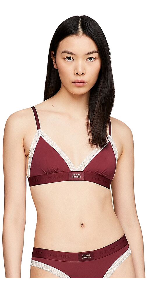 Podprsenka bez kostice Tommy Hilfiger Triangle UW0UW04750 bordo