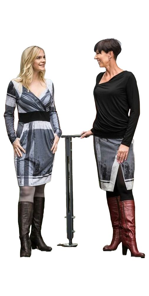 Úzká sukně Fashion Mam 182 šedý vzor