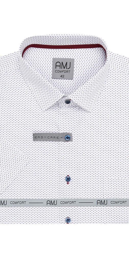 Pánská košile AMJ s krátkým rukávem Comfort slim VKSBR 1357 bílo-navy
