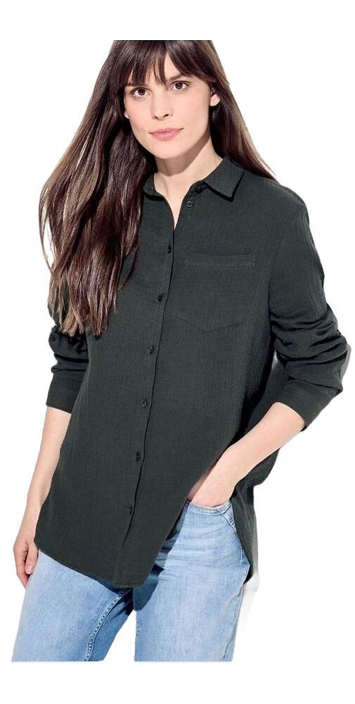 Mušelínová dámská košile Cecil 344590 dark khaki
