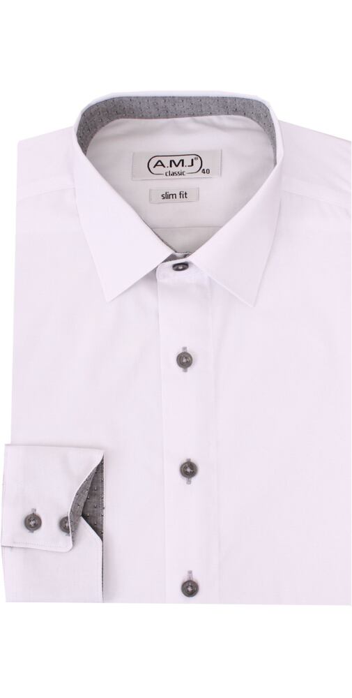 Zeštíhlená košile slim fit střih bílá