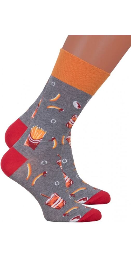 Pánské vzorované ponožky More 232079 šedé hranolky