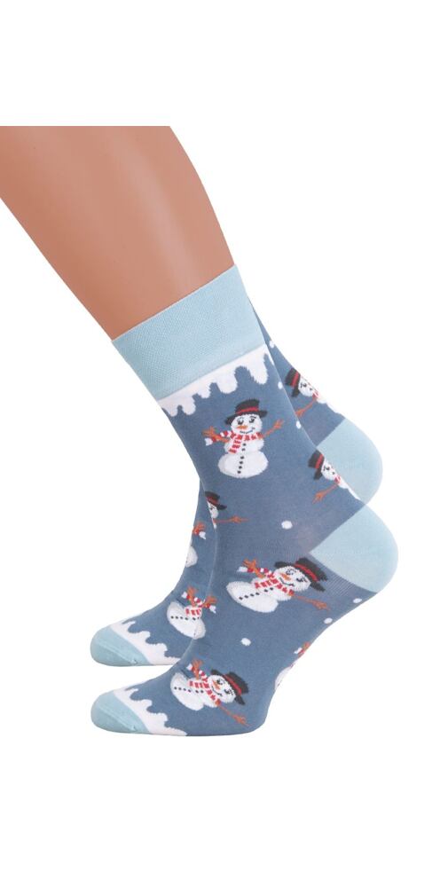 Obrázkové dámské ponožky More 149078 sněhulák