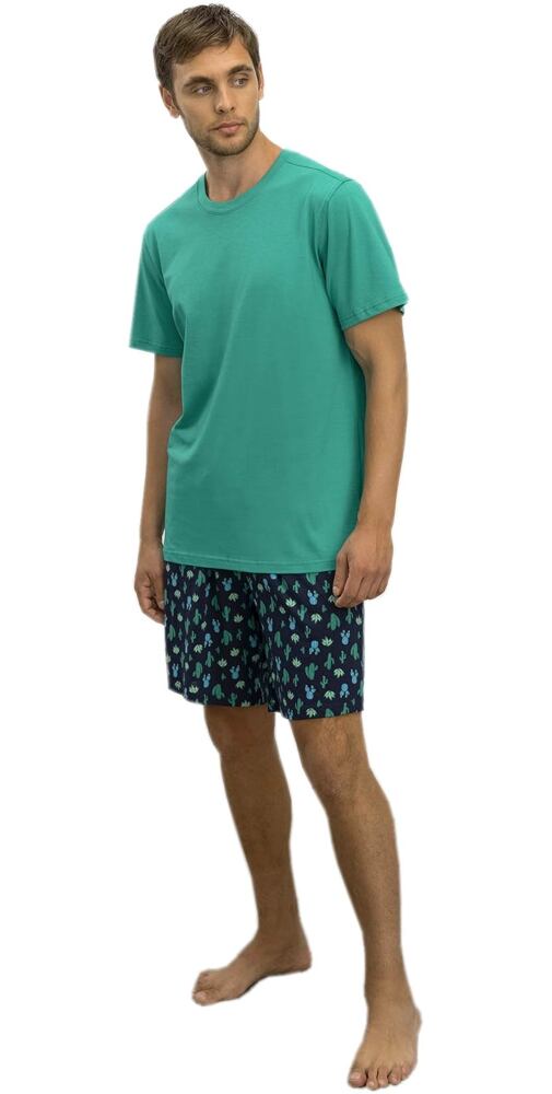 Mladistvé krátké pyžamo pro muže Vamp 16860 green parrot