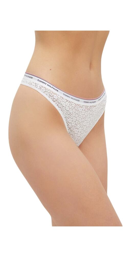 Krajková tanga  Tommy Hilfiger UW0UW04896 bílé