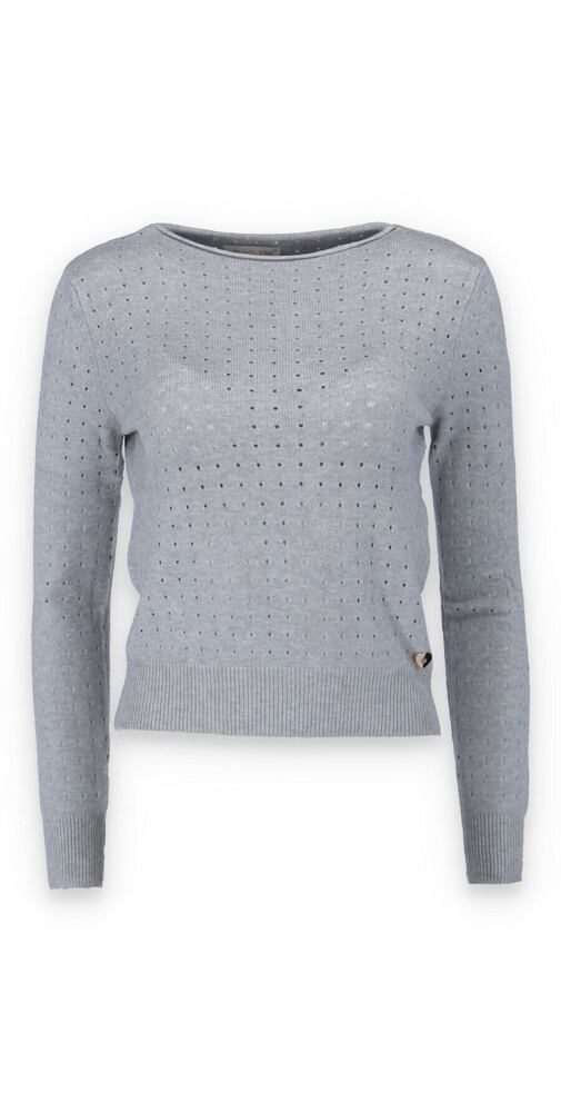 Trendy svetr s kulatým výstřihem pro ženy GJ90009D sv.šedý