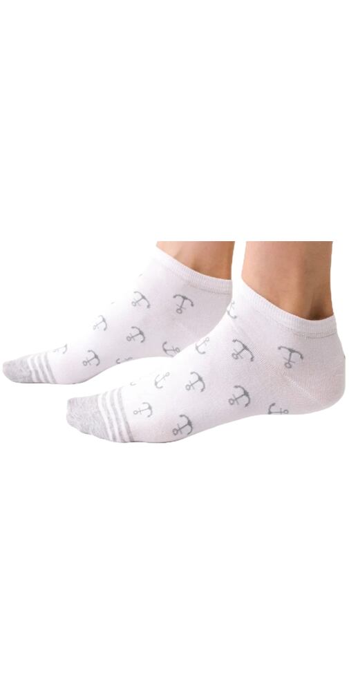 Kotníčkové ponožky Steven 3117 bílá kotva