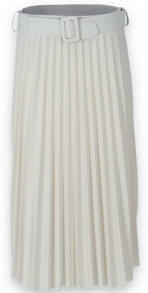 Plisovaná dlouhá sukně s širokou gumou v pase 240163 béžová