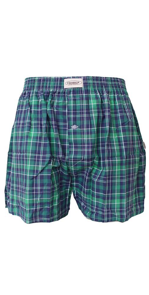 Pánské popelínové trenýrky Climber 3100C91 zeleno-navy kostka