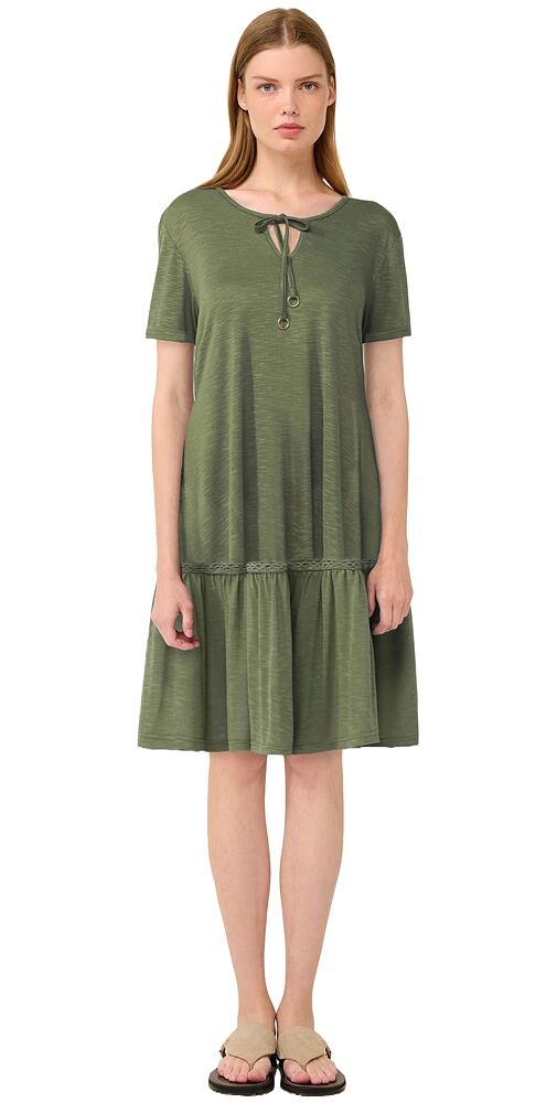 Dámské letní šaty z viskózy Vamp 22500 green olive
