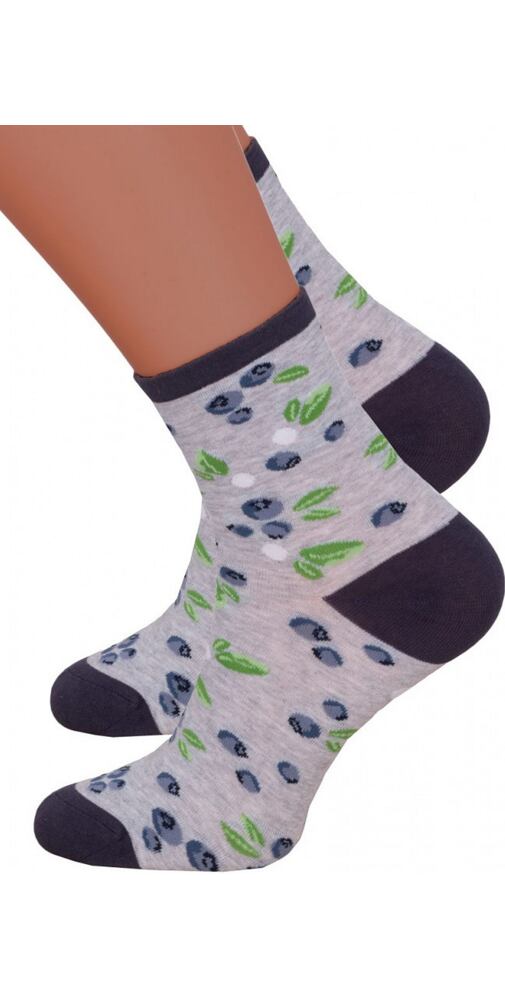 Dámské vzorované ponožky Steven 53159 sv.šedé