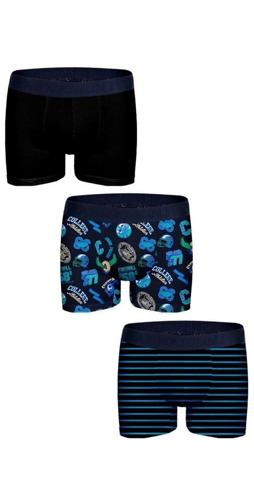 Mladistvé pánské boxerky John Frank JF3BCA11 3 pack multicolor
