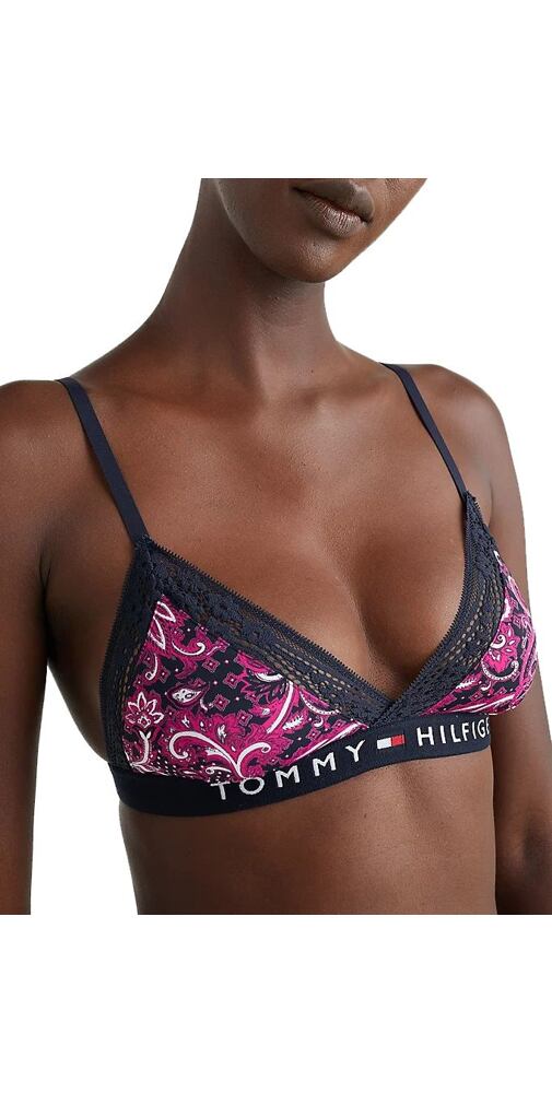 Podprsenka bez kostice Tommy Hilfiger Triangle UW0UW03978 vzor navy