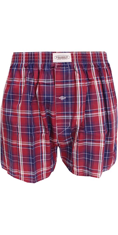 Pánské plátýnkové trenýrky Climber 3100C26 bordo kostka