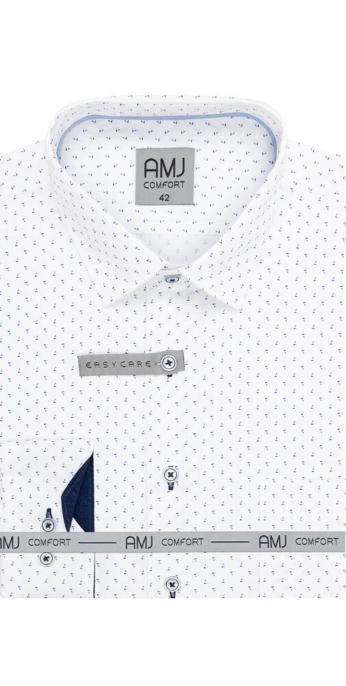 Elegantní pánská košile AMJ Comfort Slim Fit VDSBR 1330 bílo-modrá