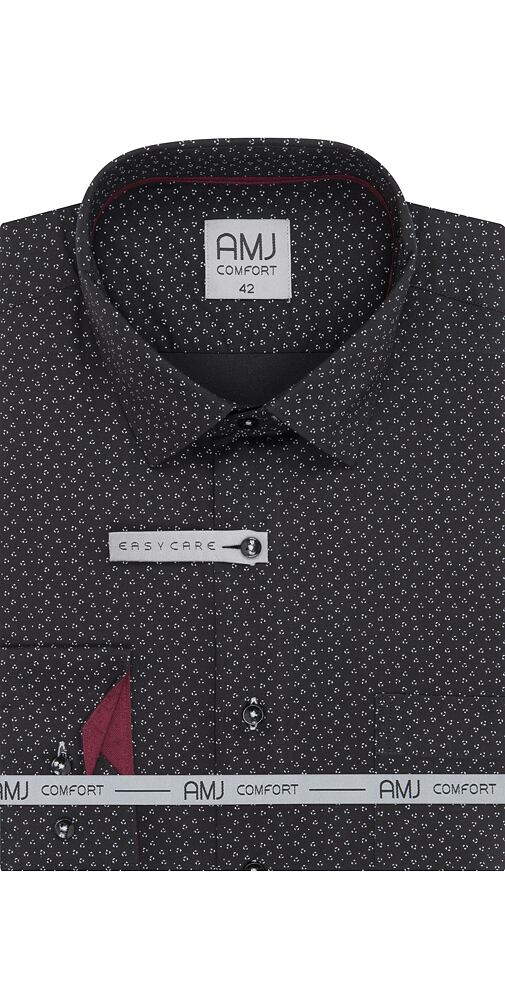 Pánská funkční košile s dlouhým rukávem AMJ Slim Fit Comfort VDSER 1354 černá