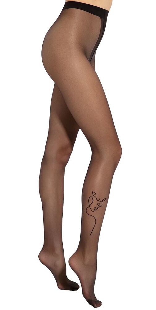 Dámské vzorované silonky Gatta Art Tattoo W07 černé