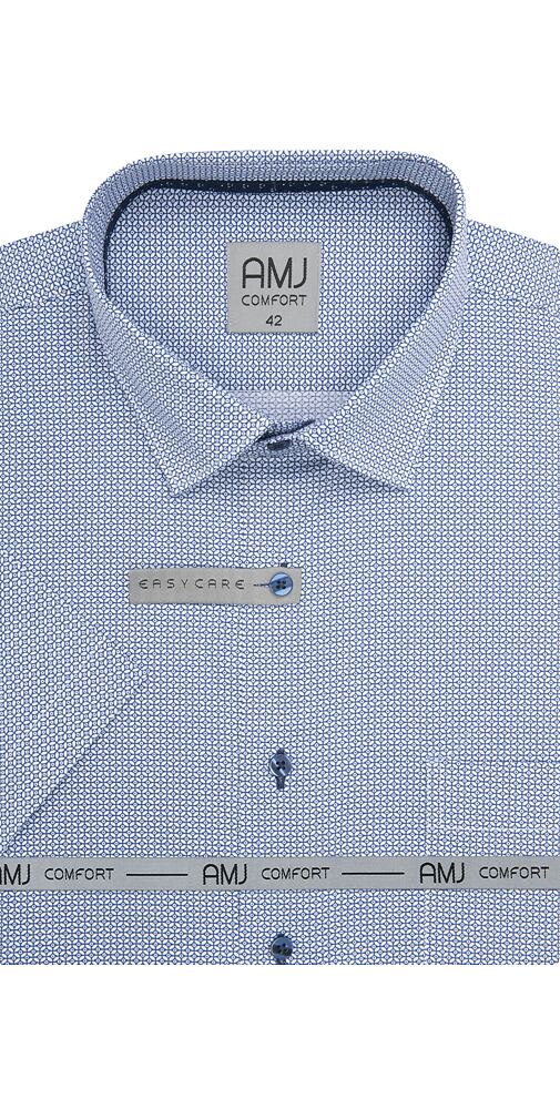 Elegantní košile pro muže AMJ Comfort Slim VKSBR 1434 bílo-modrá