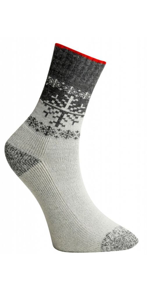 Módní ponožky s ovčí vlnou Matex Vločka Thermo 367 šedé