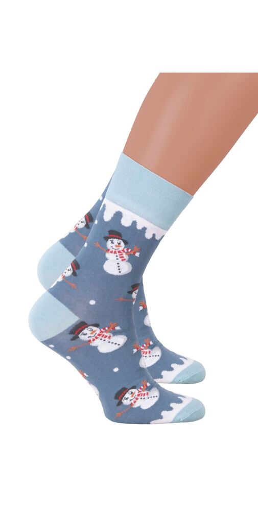 Pánské vzorované ponožky More 245079 jeans sněhulák