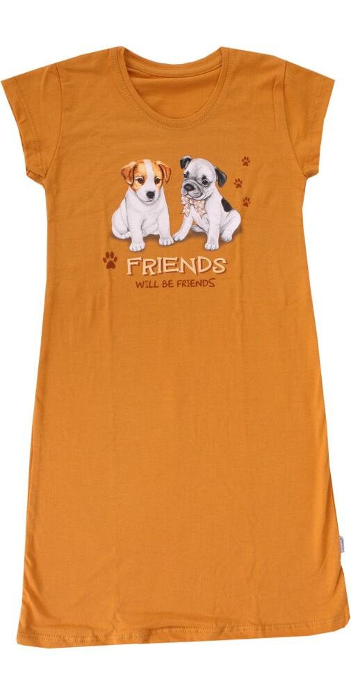Dívčí košilka na spaní Cornette Kids Dogs medová
