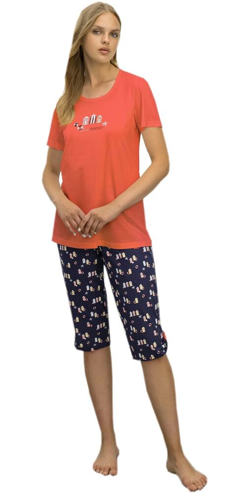 Dvoudílné dámské pyžamo 16323 korál