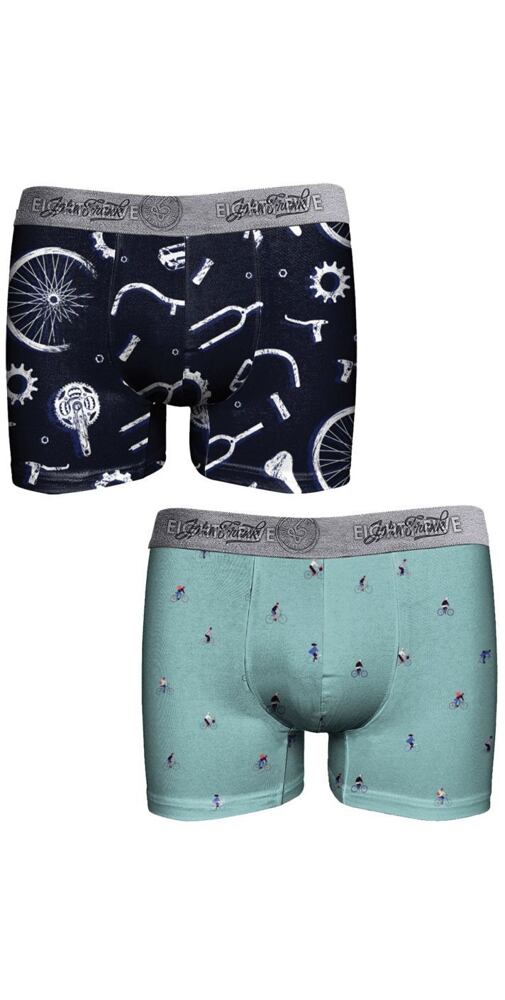 Pánské boxerky John Frank JF2BEF21 navy-mint