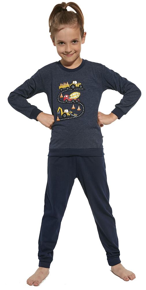 Dlouhé pyžamo pro kluky Cornette Kids Road 2 tm.jeans