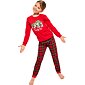 Dievčenské pyžamo Cornette Kids Family time červené