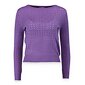 Trendy sveter s okrúhlym výstrihom pre ženy GJ90009 fialový
