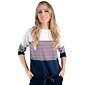 Dámska prúžkovaná blúzka M. Hajdan BL1227 navy-red