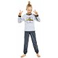 Dlhé pyžamo pre chlapcov Cornette Kids Team šedé
