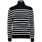 Pruhovaný sveter do stojačika Bluoltre 90663 čierny