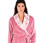 Dámský župan z flanel fleece Vestis Flora šál st.růžová