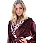 Dámský župan z flanel fleece Vestis Flora šál mauve wine